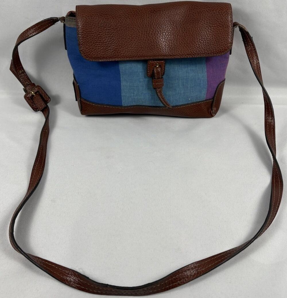 VINTAGE CROSS BODY FLAP Multicolor Liz Claiborne VILLAGER PLAID Purse